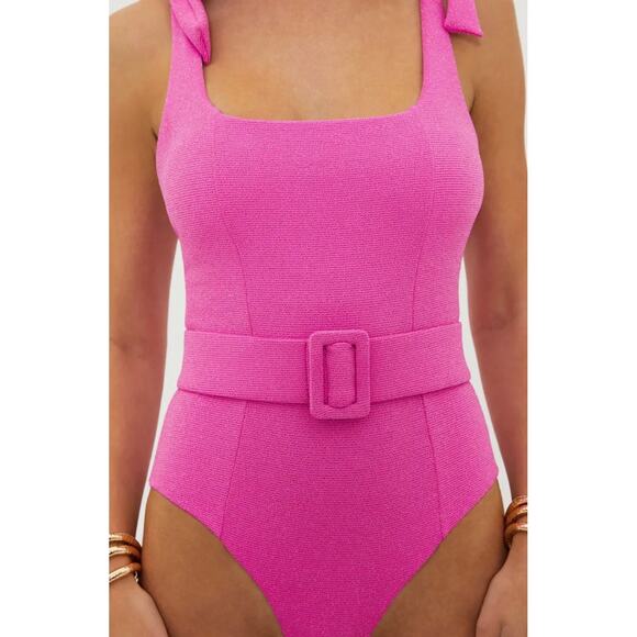 NEW Beach Riot Sydney Belted One Piece Swimsuit in Pink Size Medium - Picture 3 of 8